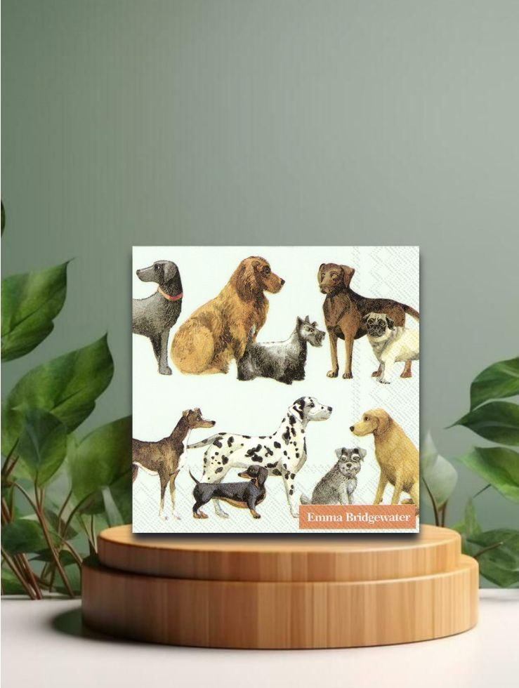 Cocktail-Servietten - Dogs light blue (E.Br.) 25x25cm