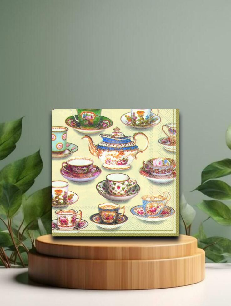 Cocktail-Servietten - Five o&#39;clock Tea cream - 25x25 cm
