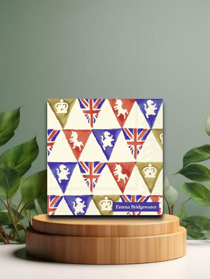 Cocktail-Servietten - Union Jack Bunting cream (E.Br.) 25x25 cm