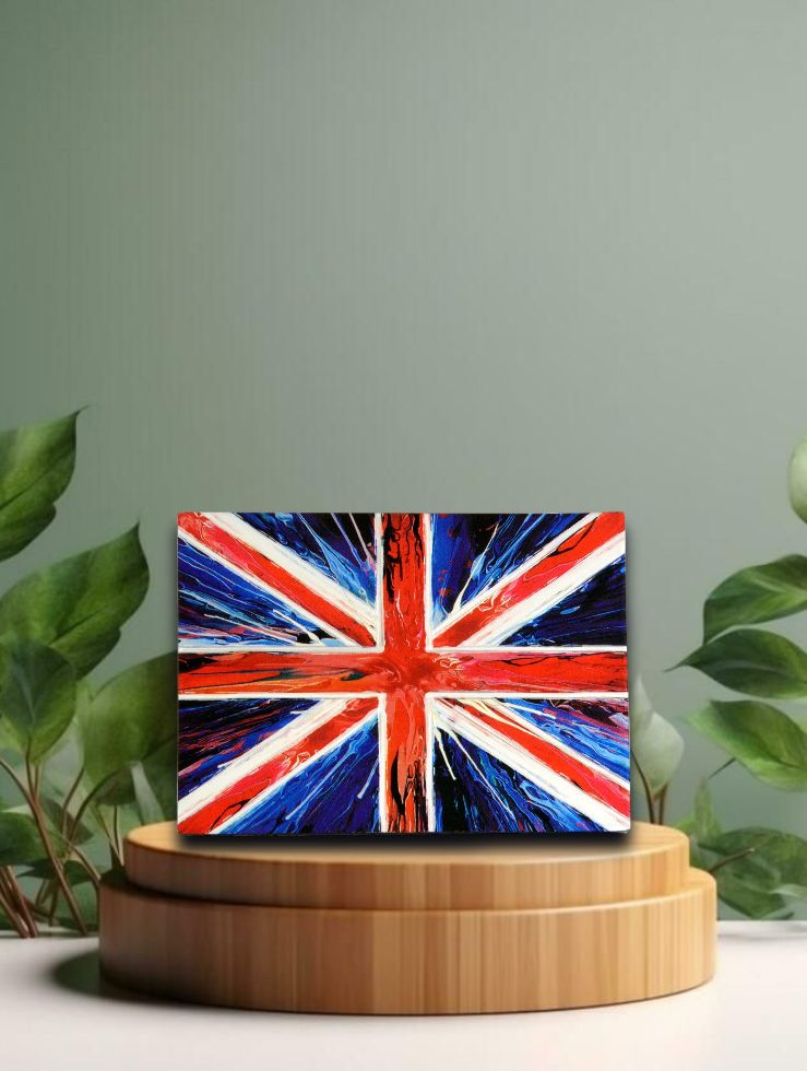 Spin Painting Union Jack Metallic Fridge Magnet