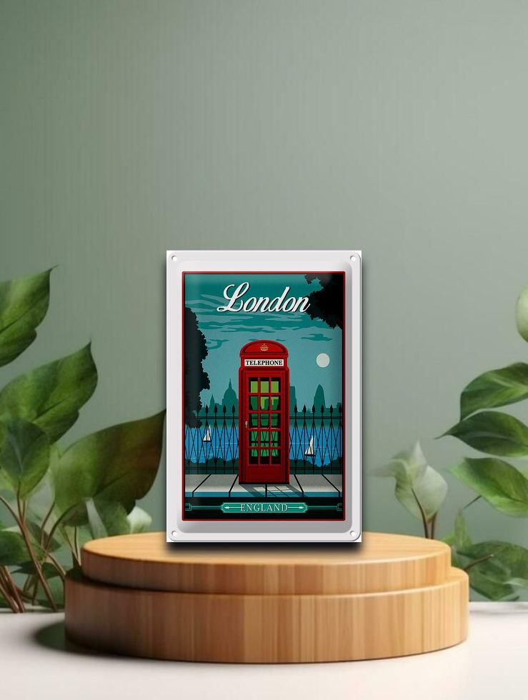 Blechschild London 20x30 cm Red Telephone England