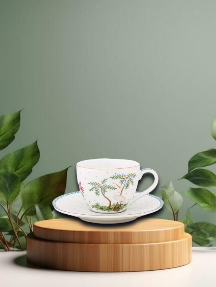 Espresso Cup &amp; Saucer Jolie Dots Gold 120ml