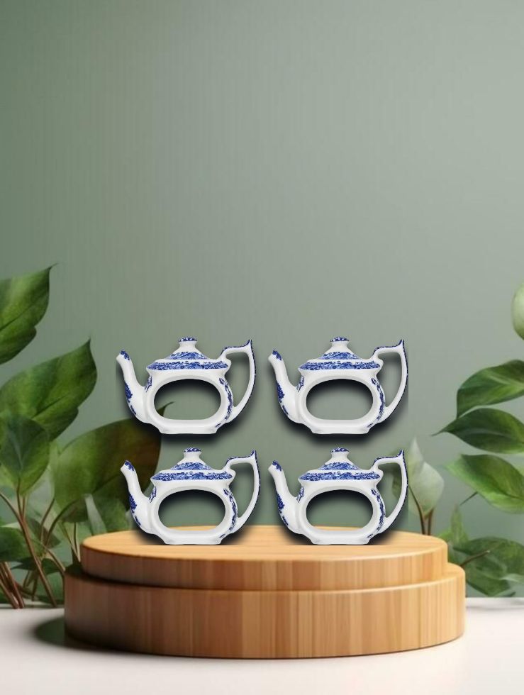 Teapot Napkin Ring - Blue Italian