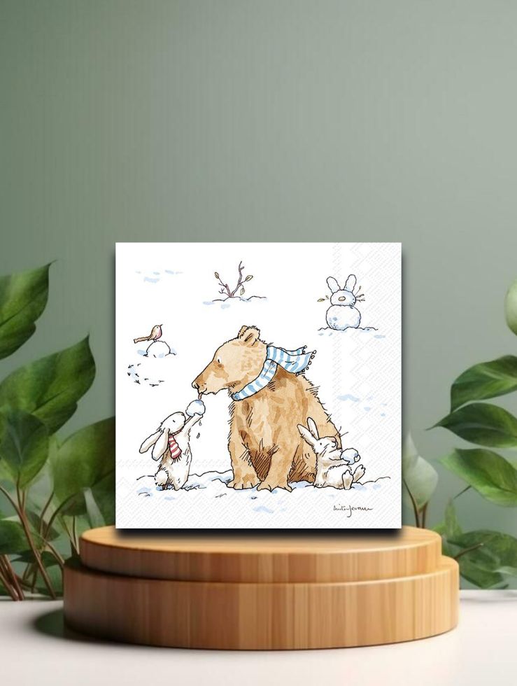 Cocktail-Servietten - Snow Friends - 25x25 cm