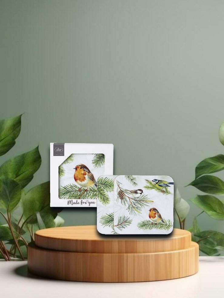 Untersetzer - Charming Robin green