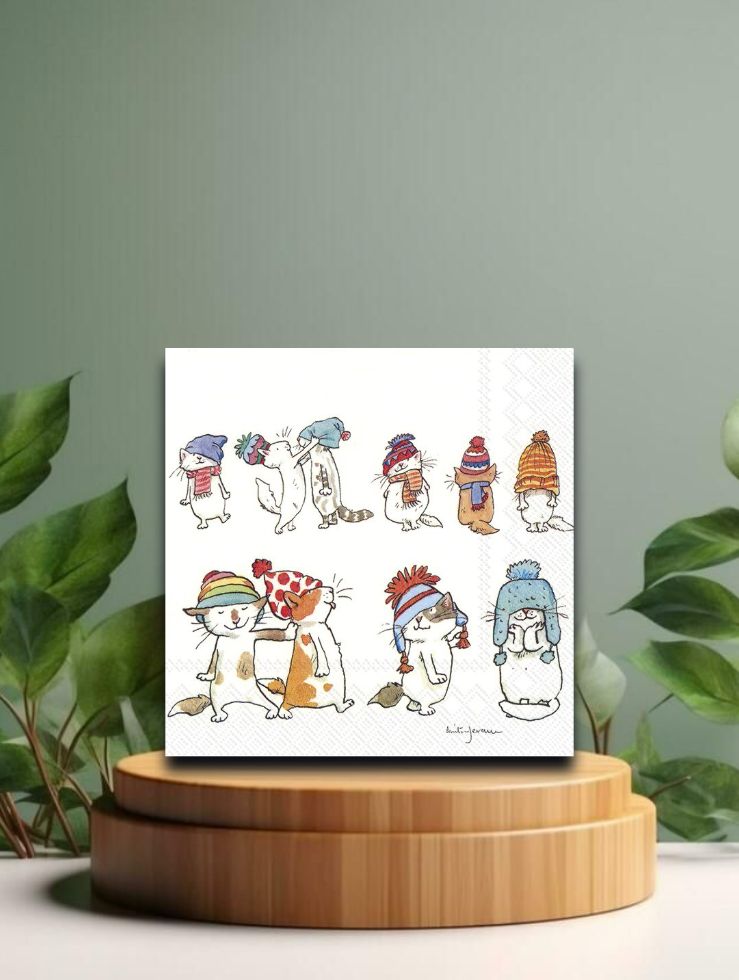 Lunch-Servietten - Cats with Hats - 33x33 cm