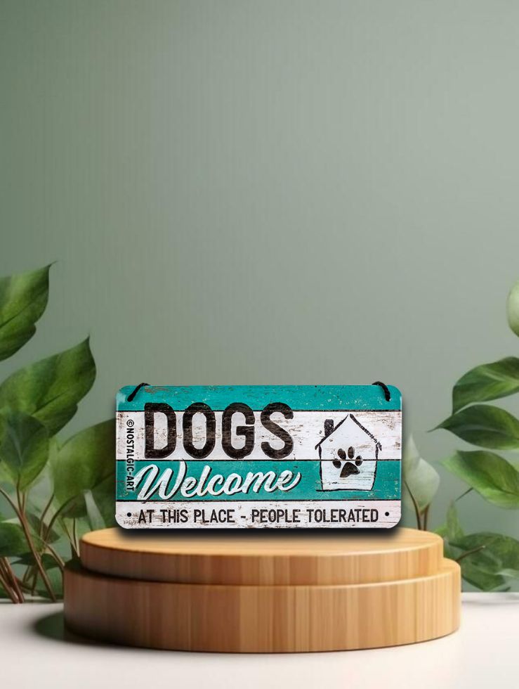 Nostalgic Art Hängeschild 10 x 20 cm »PfotenSchild - Dogs Welcome«