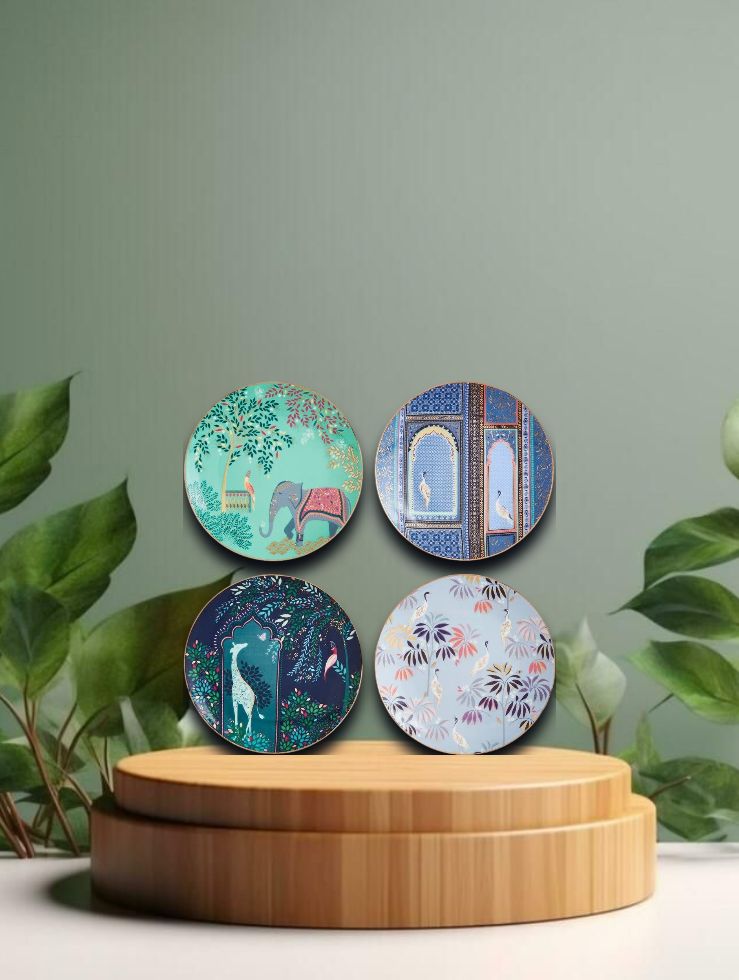 India Cake Plates Set of 4