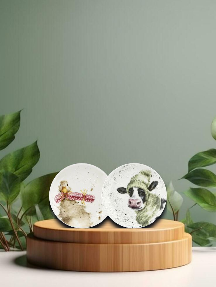 Coupe Plate - Cow &amp; Duck Set of 2