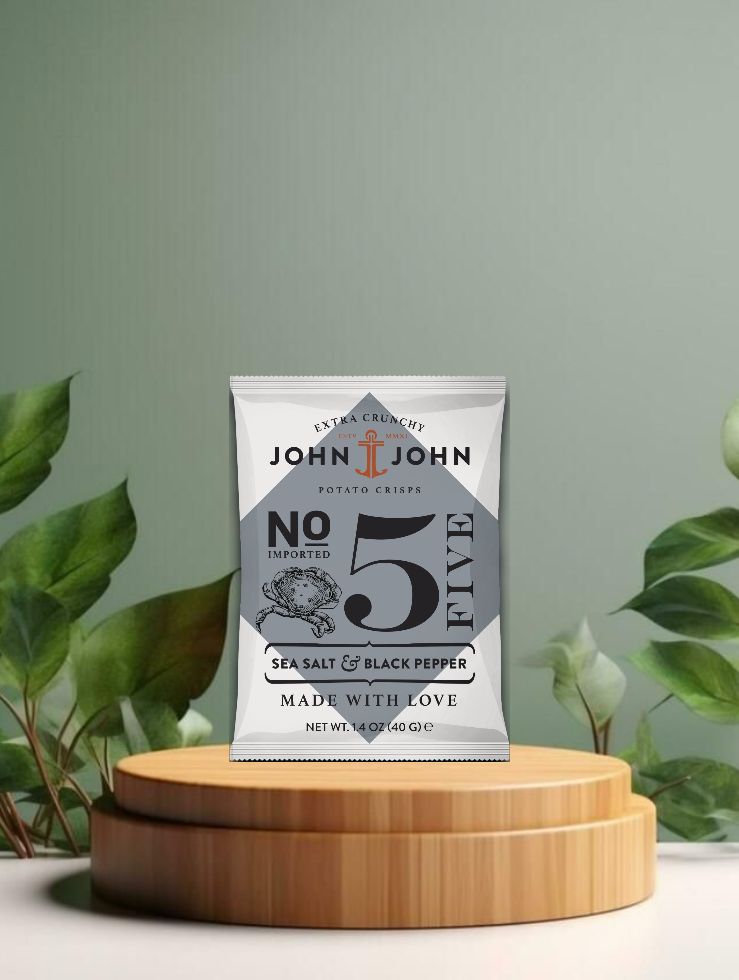 John &amp; John No. 5 Crisps Sea Salt &amp; Black Pepper 40g