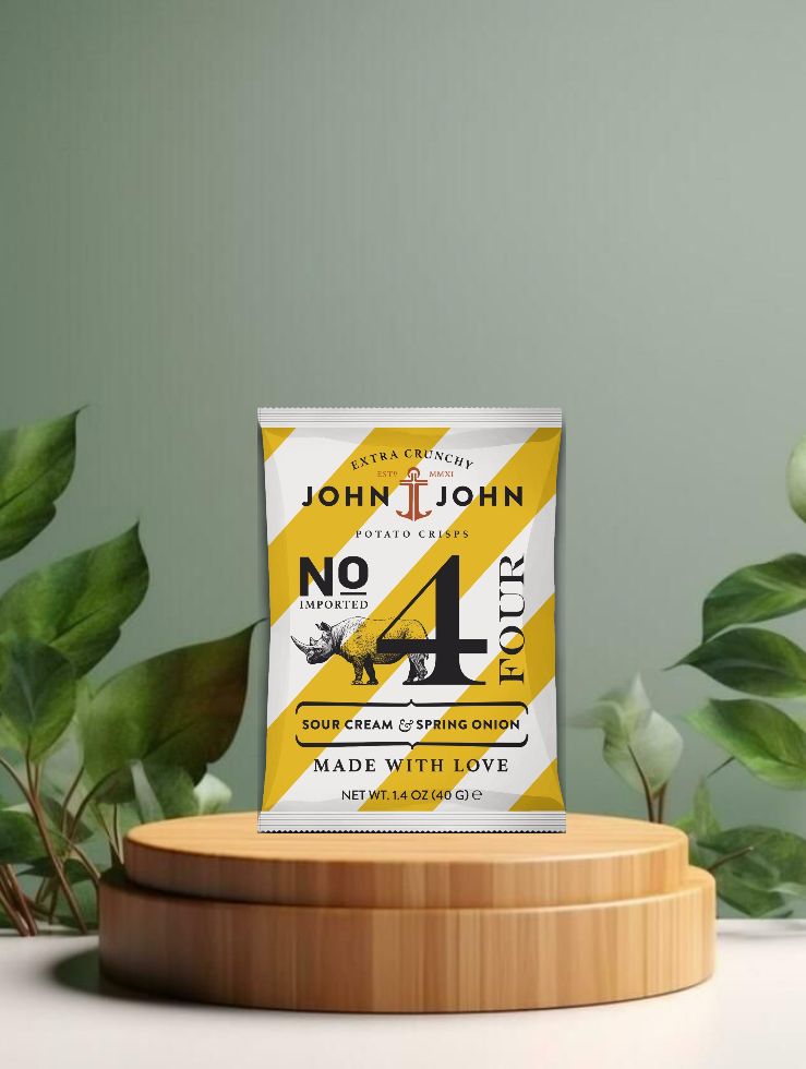 John &amp; John No. 4 Crisps Sour Cream &amp; Spring Onion 40g