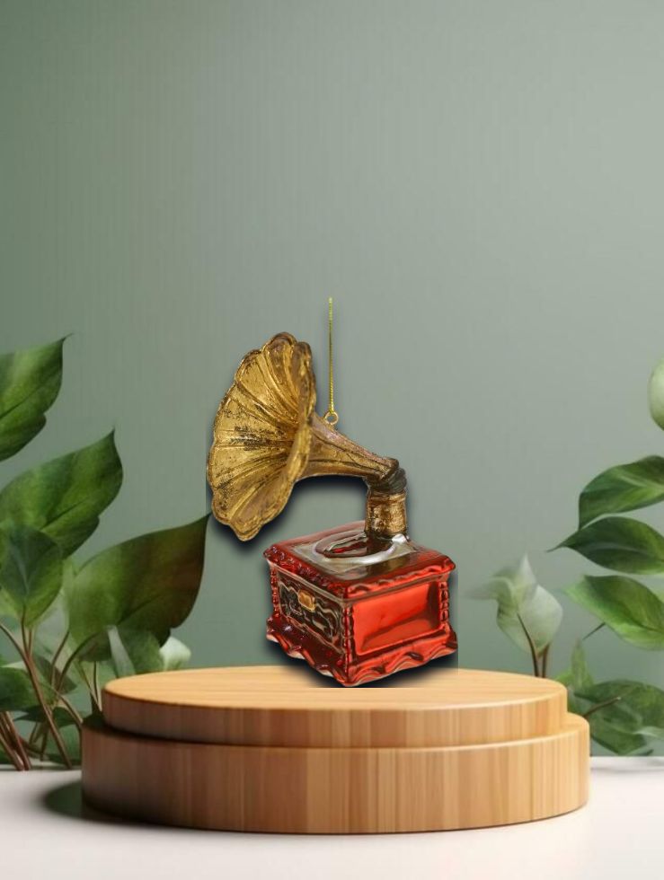 Glashänger Grammophon, rot