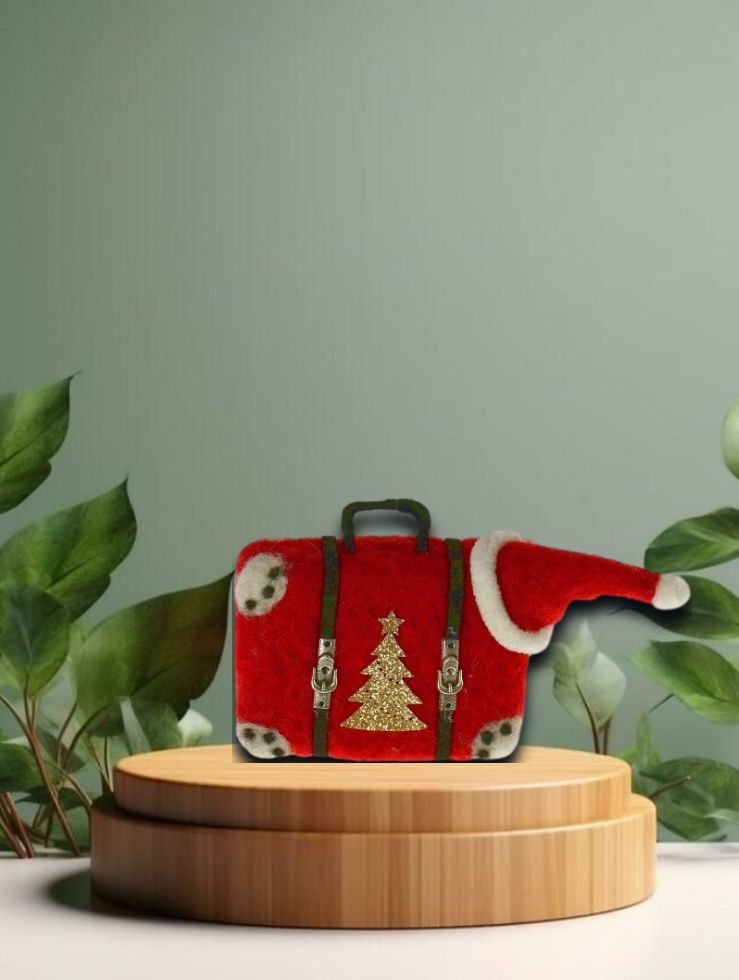 Filzhänger Weihnachtskoffer, rot