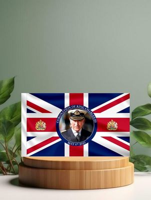 Union Jack Flagge New King Charles III Portrait 90x60cm