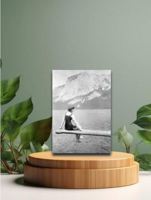 Vintage Postkarten Sprung ins kalte Wasser schwarz/weiss 12x17cm Vintage Postkarten Sprung ins kalte Wasser schwarz/weiss 12x17cm