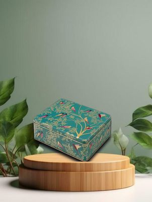 Blechdose Vögel grün 20x16x7,5cm Blechdose Vögel grün 20x16x7,5cm