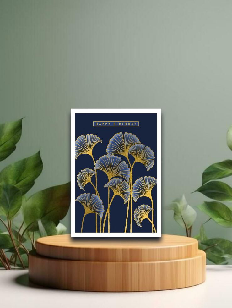 Sakura Heights Navy &amp; Gold Flowers