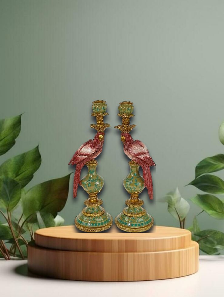 Kerzenhalter Papagei pink