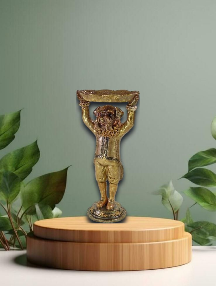 Kartenhalter Hund, braun/gold