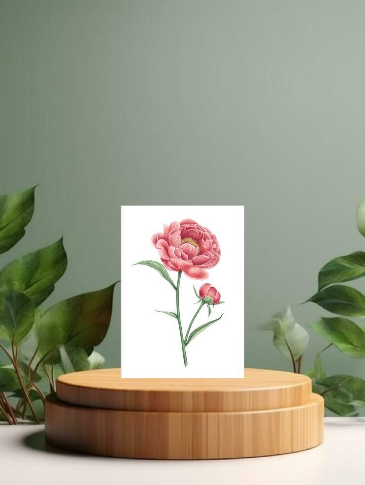 Postkarte Rose Peony