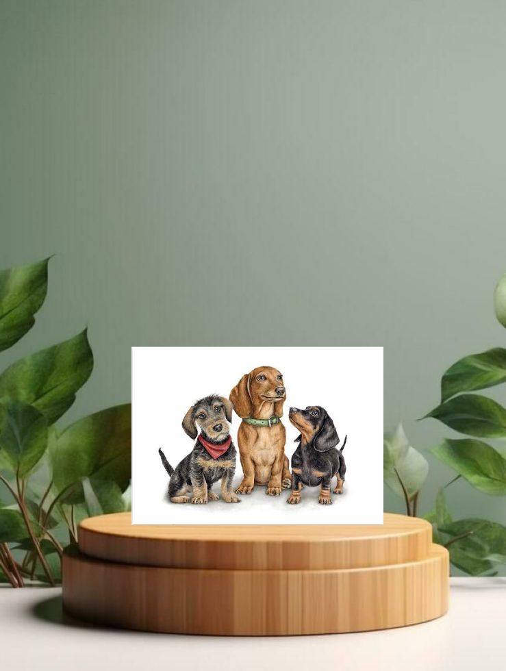 Postkarte Doxie Gang