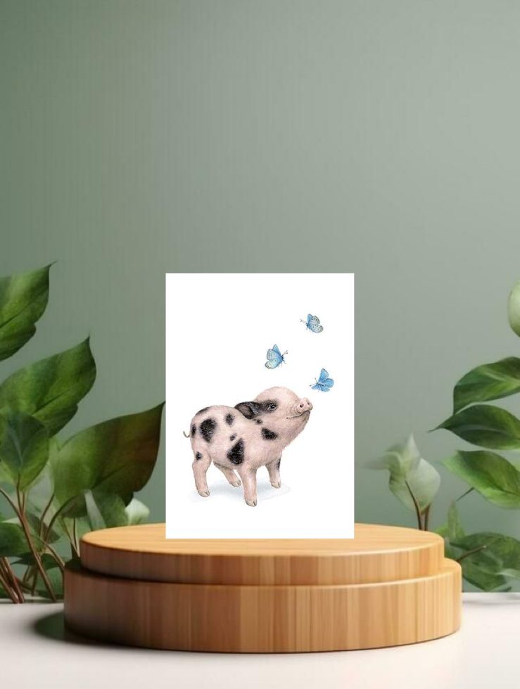 Postkarte Piglet Sniffle