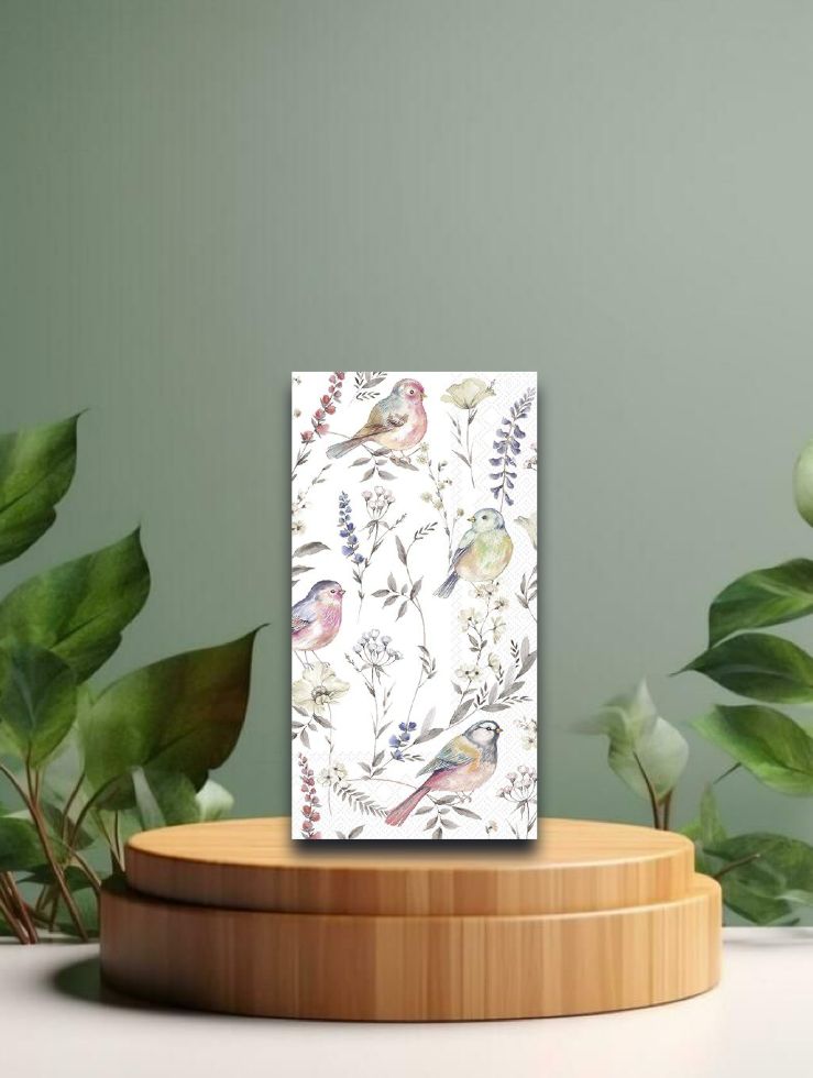 Buffet-Servietten - Softly Faded Birds - 33x42 cm