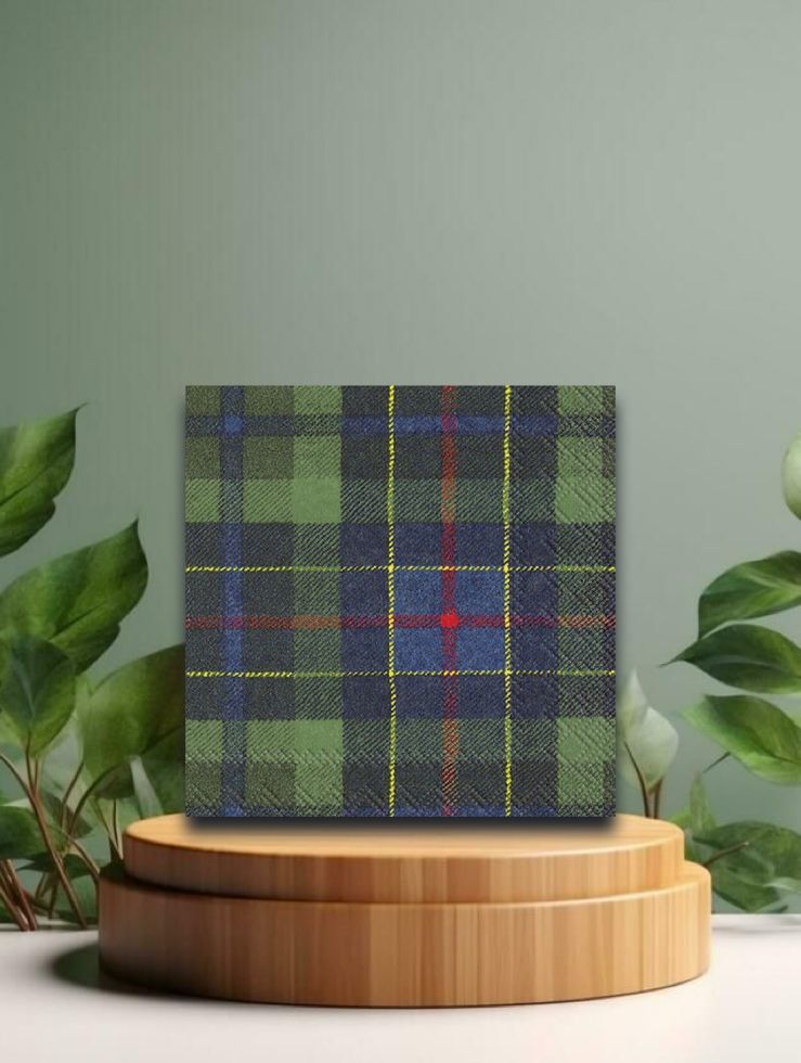 Cocktail-Servietten - Tartan Green - 25x25 cm