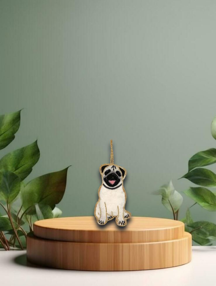 Mops Ornament 8,6x5cm