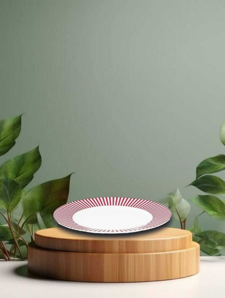 Plate Royal Stripes Dark Pink 17cm