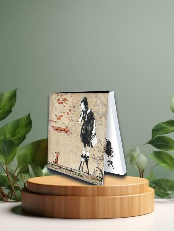 Klebezettel "Girl and Mouse, Banksy"