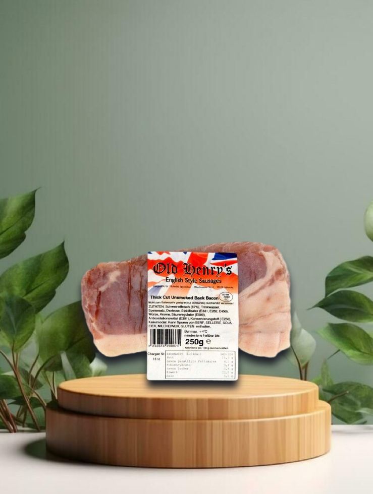 Old Henry's Unsmoked Rindless Back Bacon 250g