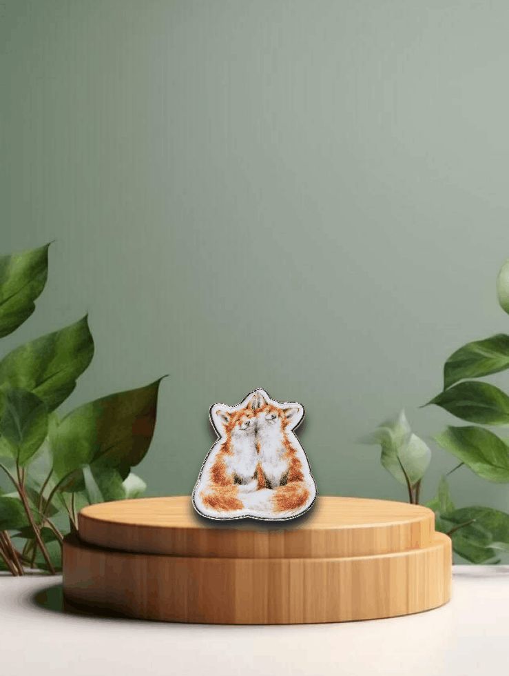'Contentment' Fox Pin Badge