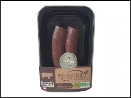 Boudin noir x2, Bio, 20.17€/kg.
Vendu par 200gr soit: