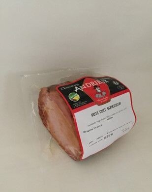 Rôti cuit morceau, 700gr, 18.65€/kg.