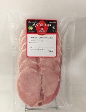 Rôti cuit, 4 tranches, 200gr, 22.25€/kg.