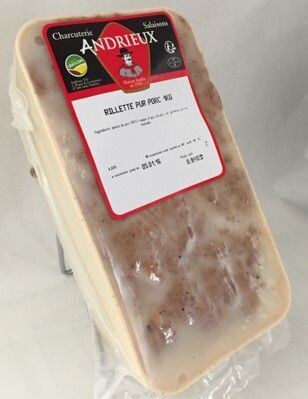 Rillette de porc terrine, 1kg, 11.95€/kg.