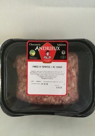 Farce à tomate, 500gr, 9.95€/kg.