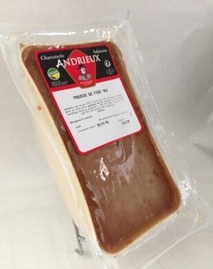 Pâté de foie terrine, 1kg, 9.08€/kg.