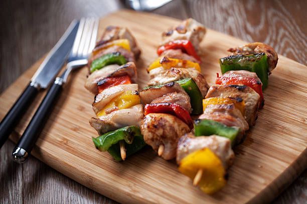 Brochettes de dinde rouge marinées Provençale, 10 x 140gr, 12.65€/kg.