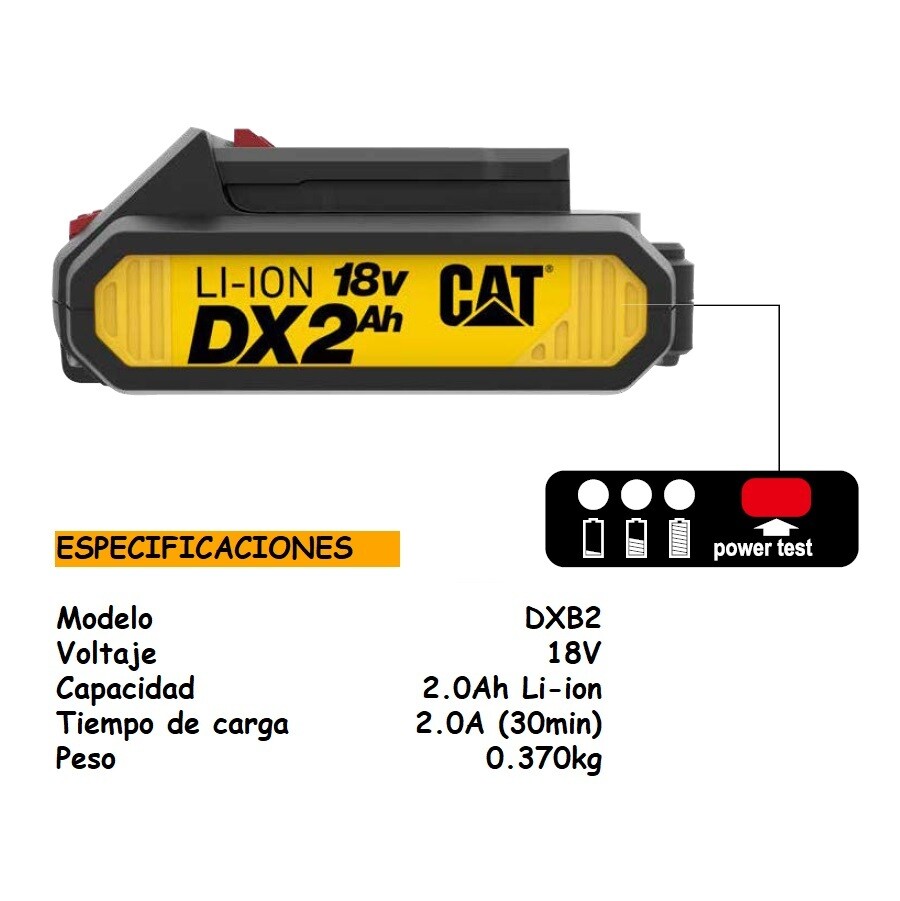 BATERIA "CAT" LITIO 2.0 A/h 18 Volt DXB2
