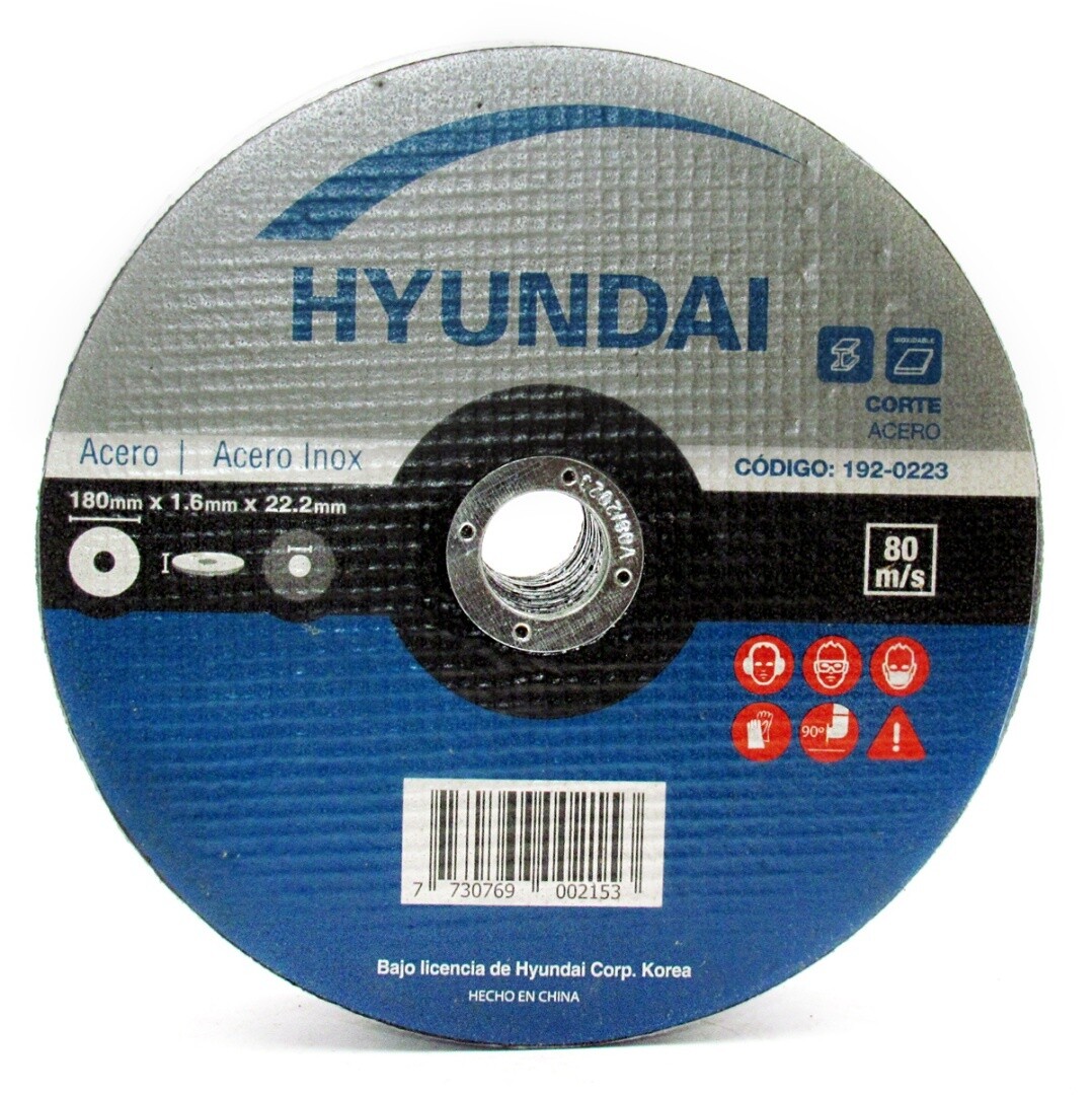 DISCO CORTE AC/IN 4,5"X 1,0mm HYUNDAI 20% (192-0202)