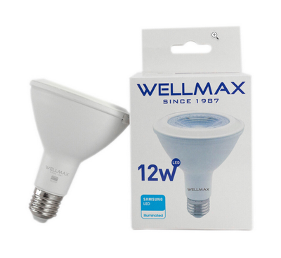 LAMPARA LED 12 W. 240V. PAR 30 FRIA E27 &quot;WELLMAX&quot; (equ.100W)