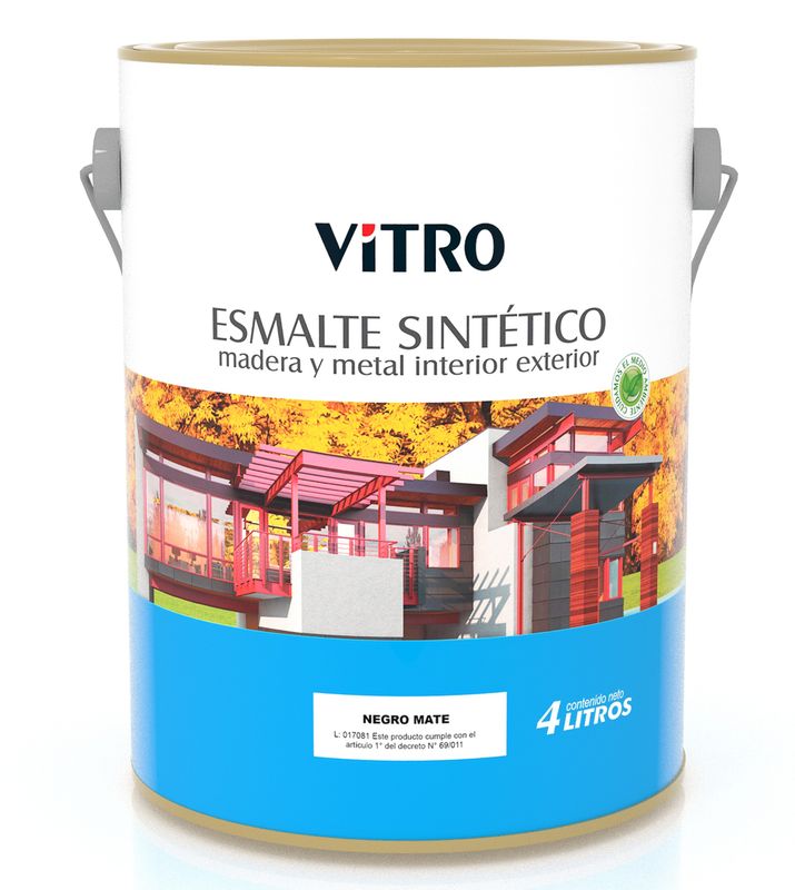X  0,5 lt VITRO-ESMALTE NEGRO MATE (ENM050)