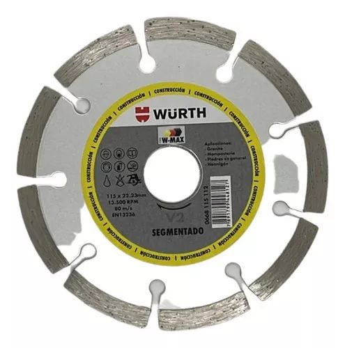 DISCO DIAMANT. 230 mm SEGMENT. WURTH (W-MAX) EN13236