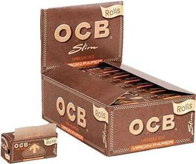 OCB Slim Virgin Rolls Unbleached, 24 Rolls
