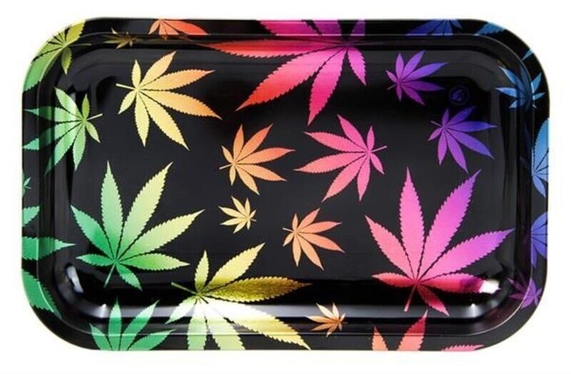 Fire-Flow Rolling Tray, Rainbow Leafs 27.5 x 17.5cm