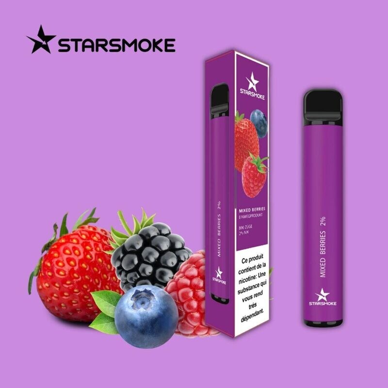 STARSMOKE Mixed Berries 800 Puffs 2% Salt Nicotine 1 Stk