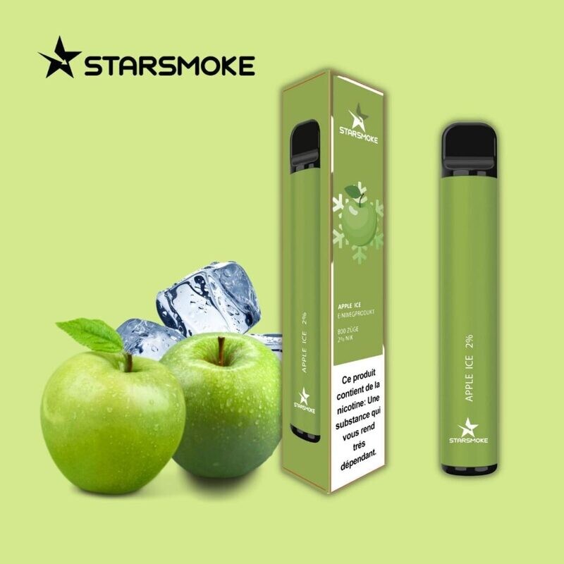 STARSMOKE Apple Ice 800 Puffs 2% Salt Nicotine 1 Stk