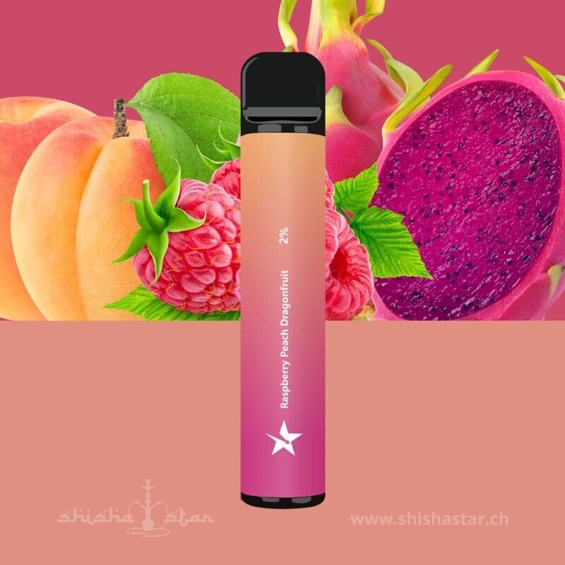 STARSMOKE Raspberry Peach Dragonfruit 2500 Puffs 2% Nic.1 Stk